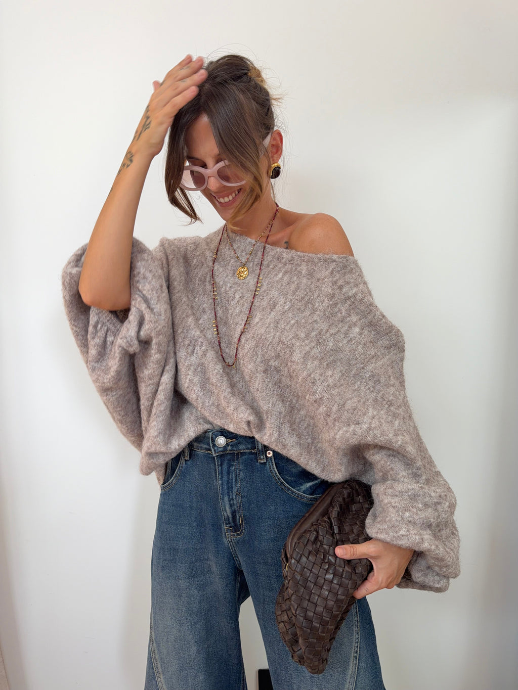 Pull oversize - taupe
